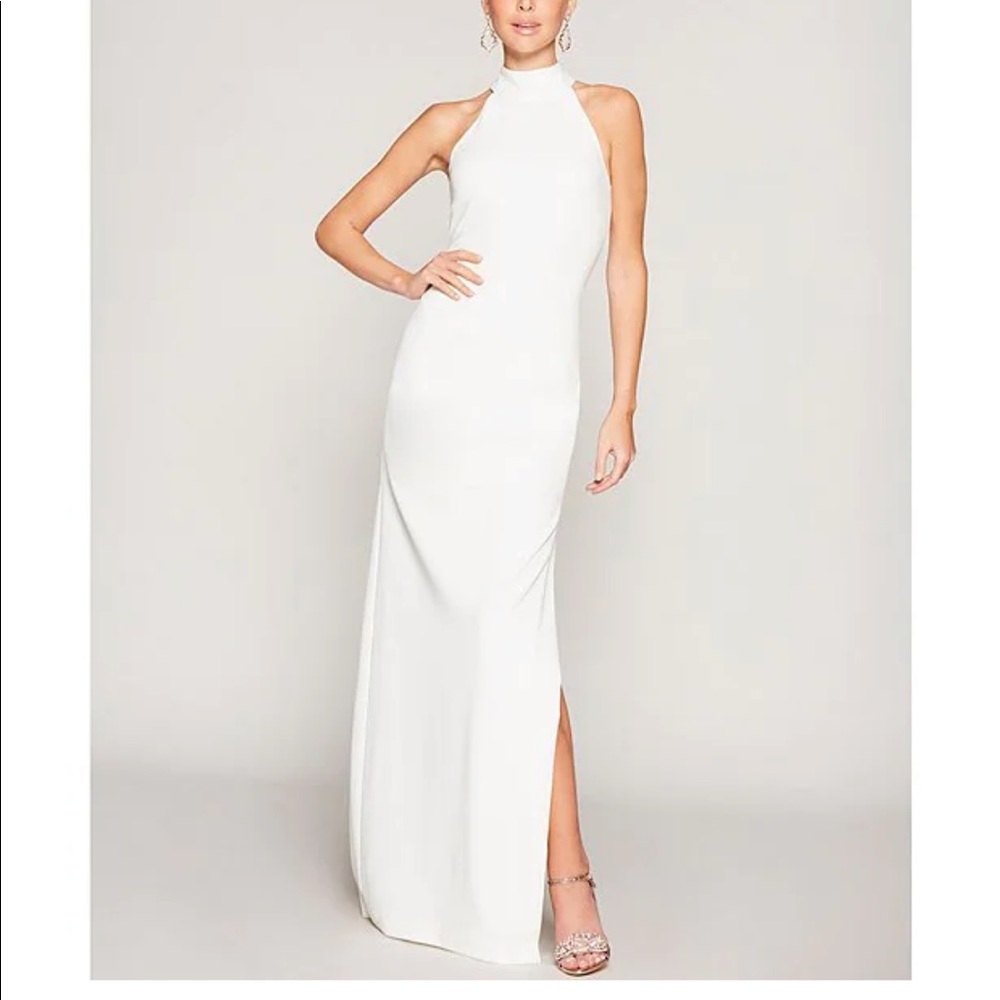 Badgley Mischka floor length white gown